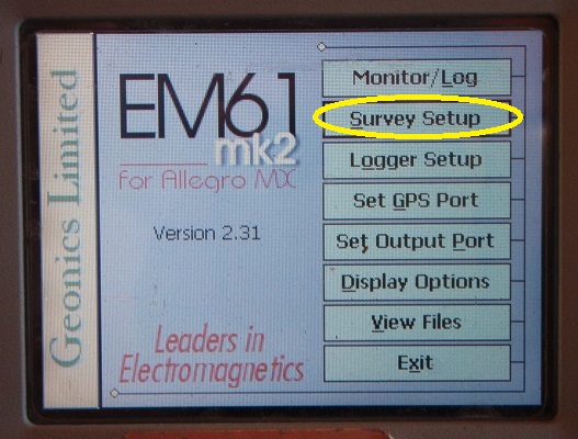 EM61-MK2A Survey Setup