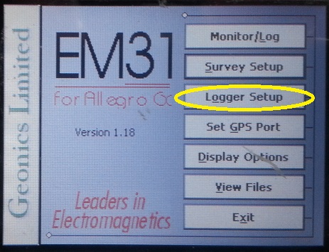 EM31-MK2 Logger Setup Menu