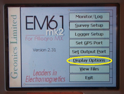 EM61-MK2A Display Options Menu