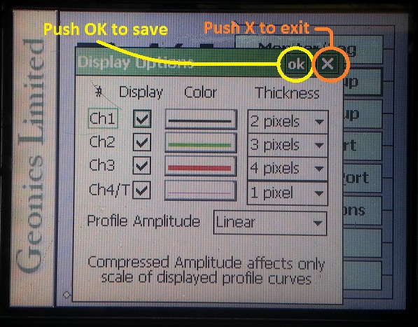 EM61-MK2A Display Options Save and Exit