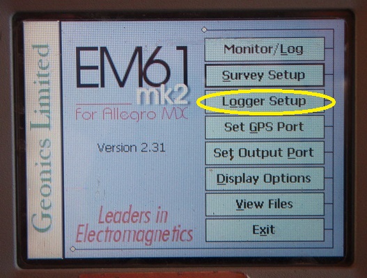 EM61-MK2A Logger Setup