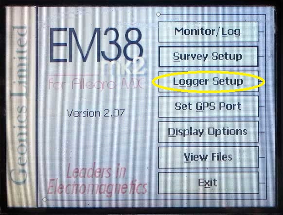 EM38-MK2 Logger Menu