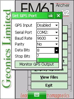 EM61-MK2A Set GPS Port Data Bits