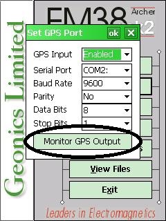 Geonics LTD EM38 Monitor GPS Output