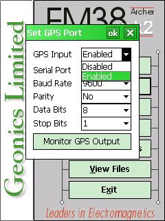 Geonics EM38 Set GPS Output Port