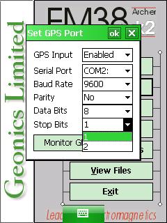 Geoncis LTD EM38 Set GPS Output Stop Bits