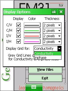 Geoncis LTD EM31 Display Options Display Data