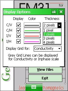 Geonics LTD EM31 Display Options Thickness