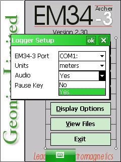 Geonics LTD EM34 Logger Setup Audio