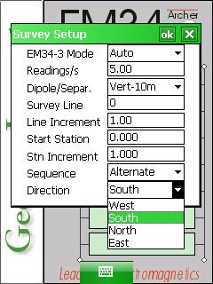 Geonics LTD EM34 Survey Setup Direction