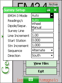 Geonics LTD EM34 Survey Setup Mode
