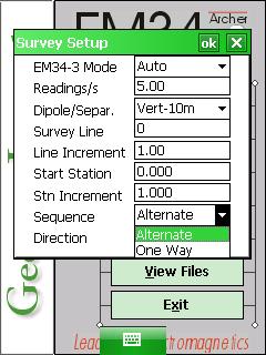 Geonics LTD EM34 Survey Setup Sequence